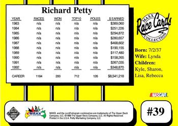 1998 Maxx 10th Anniversary #39 Richard Petty Back