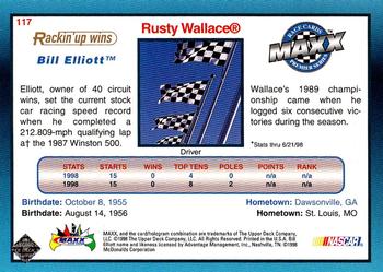 1998 Maxx 10th Anniversary #117 Bill Elliott/Rusty Wallace Back