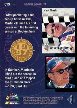 1998 Maxx 10th Anniversary - Card of the Year #CY9 Mark Martin Back