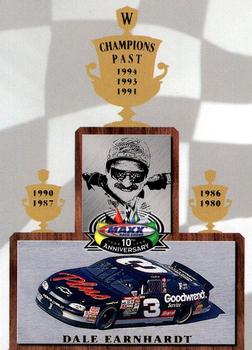 1998 Maxx 10th Anniversary - Champions Past #CP3 Dale Earnhardt Front