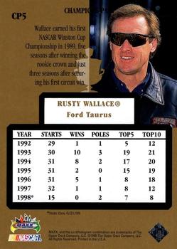 1998 Maxx 10th Anniversary - Champions Past #CP5 Rusty Wallace Back
