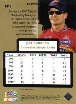 1998 Maxx 10th Anniversary - Champions Past #CP1 Jeff Gordon Back