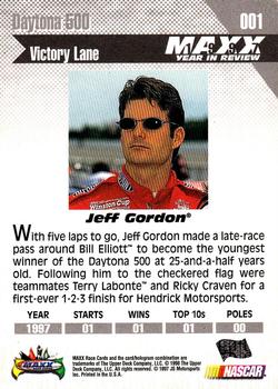 1998 Maxx 1997 Year In Review #001 Jeff Gordon Back