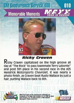 1998 Maxx 1997 Year In Review #010 Ricky Craven Back