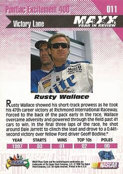 1998 Maxx 1997 Year In Review #011 Rusty Wallace Back