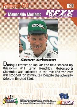 1998 Maxx 1997 Year In Review #020 Steve Grissom Back