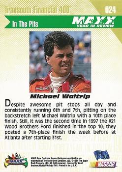 1998 Maxx 1997 Year In Review #024 Michael Waltrip Back