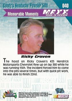 1998 Maxx 1997 Year In Review #040 Ricky Craven Back