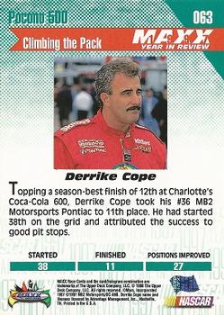 1998 Maxx 1997 Year In Review #063 Derrike Cope Back