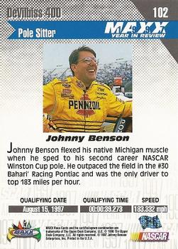 1998 Maxx 1997 Year In Review #102 Johnny Benson Back