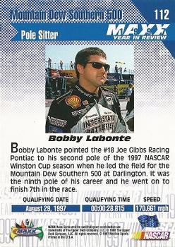 1998 Maxx 1997 Year In Review #112 Bobby Labonte Back