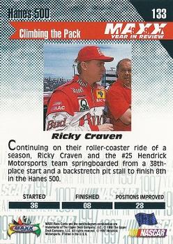 1998 Maxx 1997 Year In Review #133 Ricky Craven Back