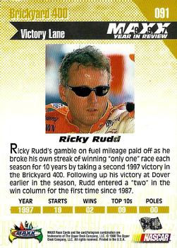 1998 Maxx 1997 Year In Review #091 Ricky Rudd Back