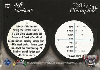 1998 Maxx - Focus on a Champion #FC1 Jeff Gordon Back