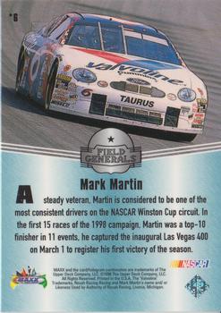 1998 Maxximum - Field Generals One Star #*6 Mark Martin Back