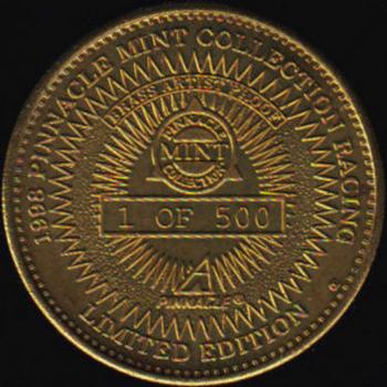 1998 Pinnacle Mint Collection - Coins: Brass Artist Proof #07 Bill Elliott Back