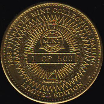 1998 Pinnacle Mint Collection - Coins: Brass Artist Proof #19 Bill Elliott's Car Back