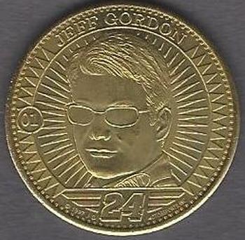 1998 Pinnacle Mint Collection - Coins: Gold Plate #01 Jeff Gordon Front