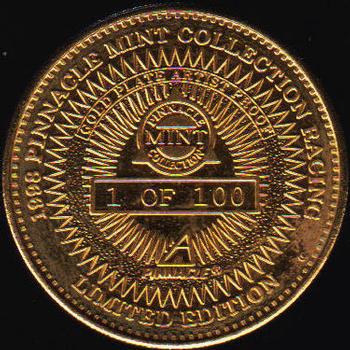 1998 Pinnacle Mint Collection - Coins: Gold Plate Artist Proof #07 Bill Elliott Back