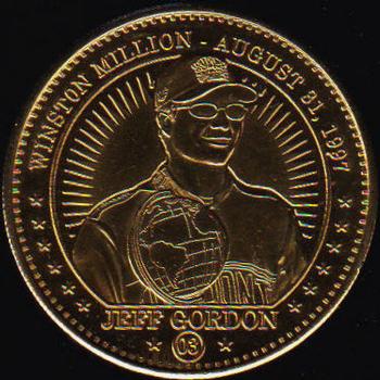1998 Pinnacle Mint Collection - Coins: Gold Plate Artist Proof #03 Jeff Gordon Front