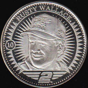 1998 Pinnacle Mint Collection - Coins: Fine Silver (Solid Silver) #10 Rusty Wallace Front