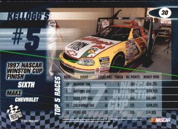 1998 Press Pass - Oil Slicks #30 Terry Labonte's Car Back