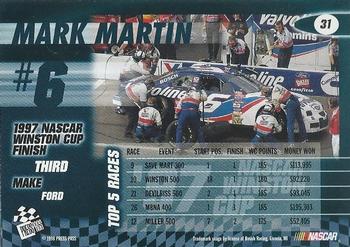 1998 Press Pass - Oil Slicks #31 Mark Martin's Car Back