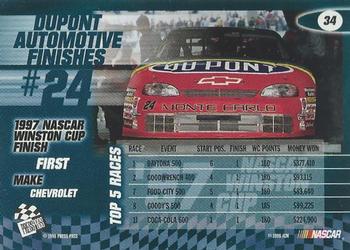 1998 Press Pass - Oil Slicks #34 Jeff Gordon's Car Back