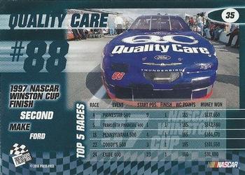 1998 Press Pass - Oil Slicks #35 Dale Jarrett's Car Back