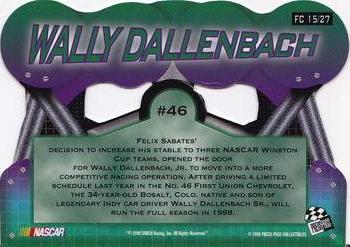 1998 Press Pass Premium - Flag Chasers #FC 15 Wally Dallenbach Back