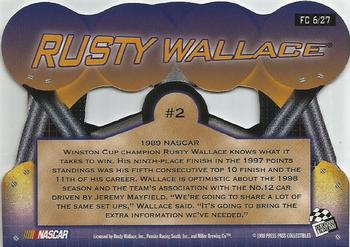 1998 Press Pass Premium - Flag Chasers Reflectors #FC 6 Rusty Wallace Back