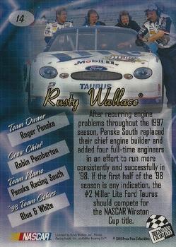 1998 Press Pass Premium - Reflectors #14 Rusty Wallace's Car Back