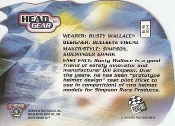 1998 Press Pass VIP - Head Gear Die Cuts #HG 9 Rusty Wallace Back