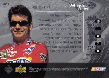 1998 SP Authentic - Behind the Wheel #BW1 Jeff Gordon Back
