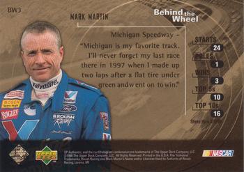 1998 SP Authentic - Behind the Wheel Gold #BW3 Mark Martin Back