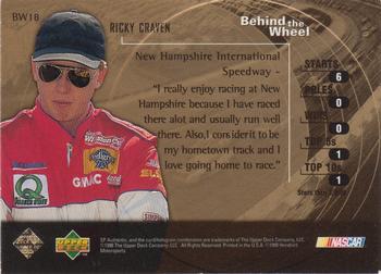 1998 SP Authentic - Behind the Wheel Gold #BW18 Ricky Craven Back