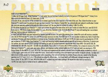 1998 Upper Deck Victory Circle - Predictor Plus #P+7 Geoff Bodine Back