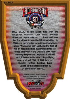 1998 Wheels - 50th Anniversary #A19 Bill Elliott's Car Back