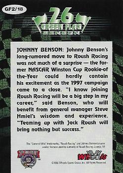1998 Wheels - Green Flag #GF2 Johnny Benson's Car Back