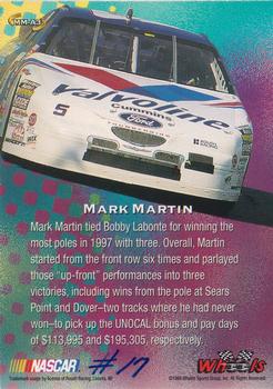 1998 Wheels High Gear - Custom Shop Prizes #MM-A3 Mark Martin Back