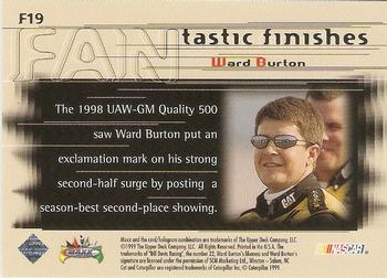 1999 Maxx - FANtastic Finishes #F19 Ward Burton's Car Back