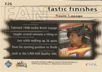 1999 Maxx - FANtastic Finishes #F26 Kevin Lepage's Car Back