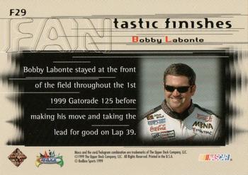 1999 Maxx - FANtastic Finishes #F29 Bobby Labonte Back