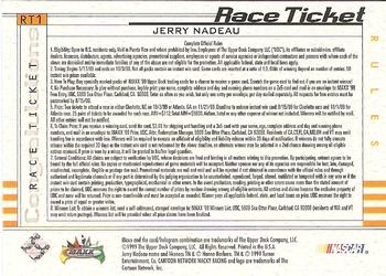 1999 Maxx - Race Ticket #RT1 Jerry Nadeau's Car Back