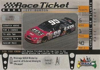 1999 Maxx - Race Ticket #RT2 Jeff Burton's Car Front