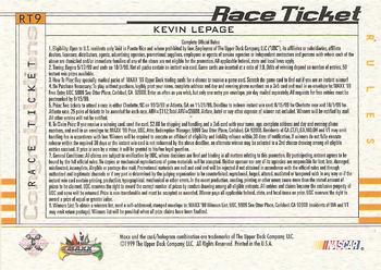 1999 Maxx - Race Ticket #RT9 Kevin Lepage's Car Back