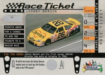 1999 Maxx - Race Ticket #RT16 Johnny Benson's Car Front