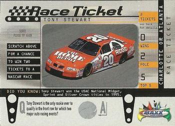 1999 Maxx - Race Ticket #RT18 Tony Stewart's Car Front