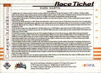 1999 Maxx - Race Ticket #RT19 Mark Martin's Car Back
