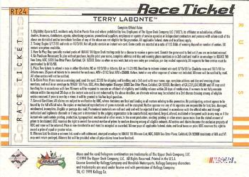 1999 Maxx - Race Ticket #RT24 Terry Labonte's Car Back